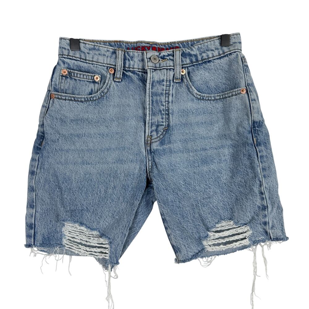 Lucky Brand Womens Baggy 7" Short Denim Cut-Off Blue - 00 24